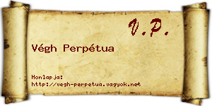 Végh Perpétua névjegykártya